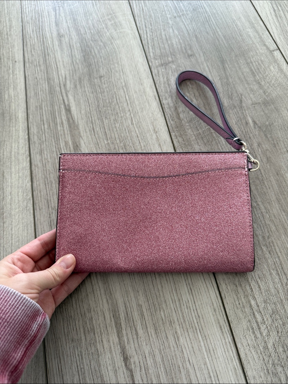 Kate Spade Boxed Pink Glimmer Glitter Mixed Material Phone Wristlet - Picture 3 of 10